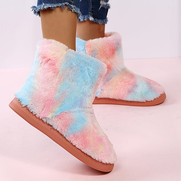 Furry Warm Snow Boots Winter Ankle Boot Flat Indoor Shoes