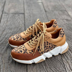 Leopard Print Colorblock Sneakers