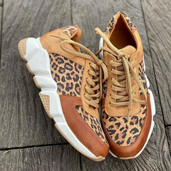 Leopard Print Colorblock Sneakers