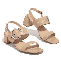 Around-The-Ankle Adjustable Buckle Closure Sandals