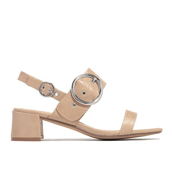 Around-The-Ankle Adjustable Buckle Closure Sandals