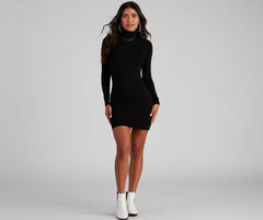 Back To Basics Turtleneck Mini Dress