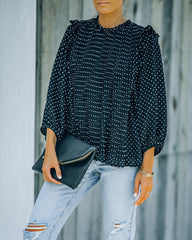 Baldwin Pleated Polka Dot Blouse