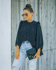 Baldwin Pleated Polka Dot Blouse