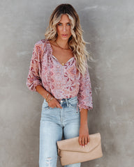 Ballad Printed Crop Blouse