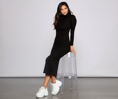 Basic Mood Ribbed Knit Maxi Dress