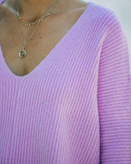 Basin Cropped Knit Sweater - Lavender