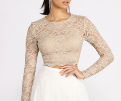 Baylee Scallop Glitter Lace Two Piece Chiffon Dress