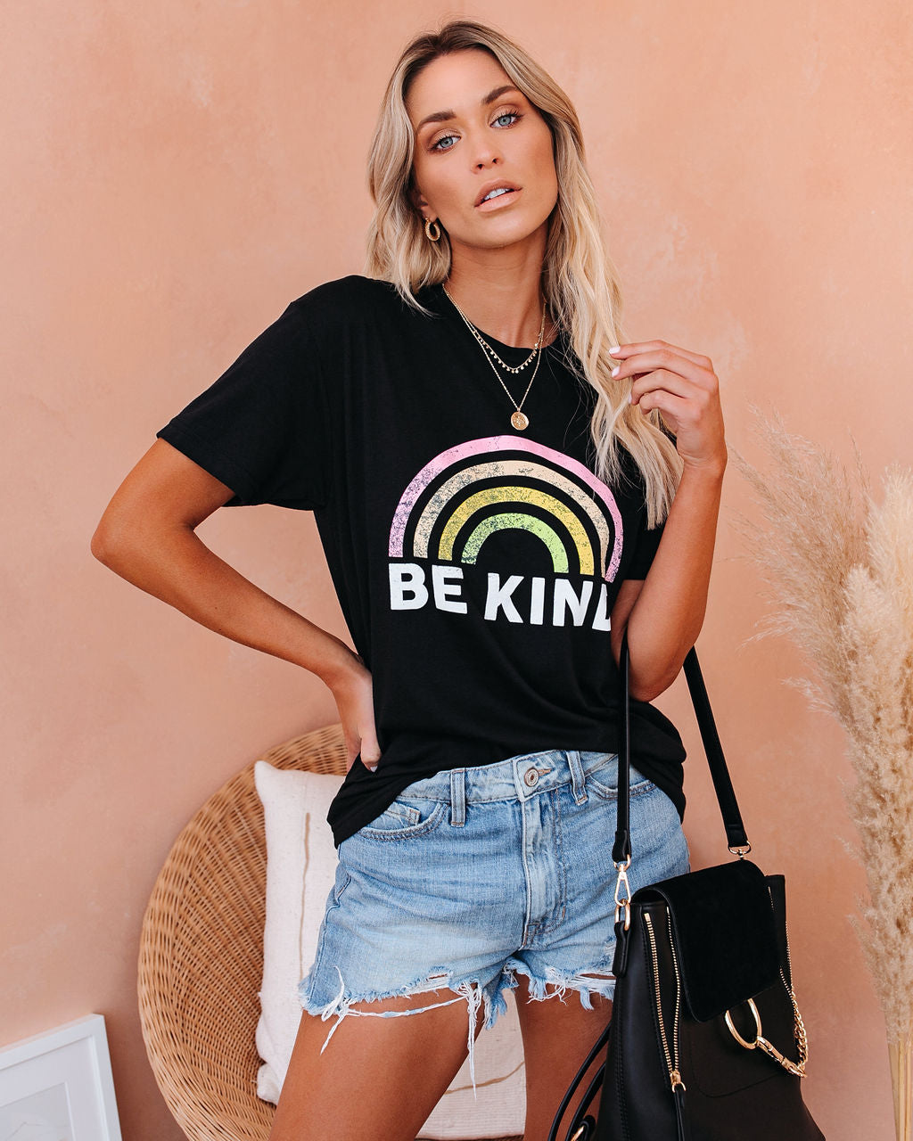 Be Kind Cotton Blend Rainbow Tee