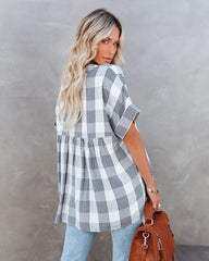 Be Organic Plaid Relaxed Top