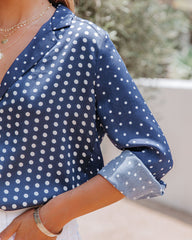 Be Yourself Satin Polka Dot Blouse