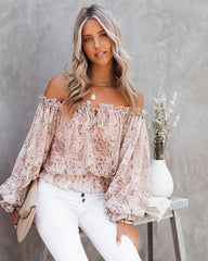 Beatrix Floral Chiffon Off The Shoulder Blouse