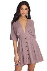 Beautifully Buttoned Skater Dress