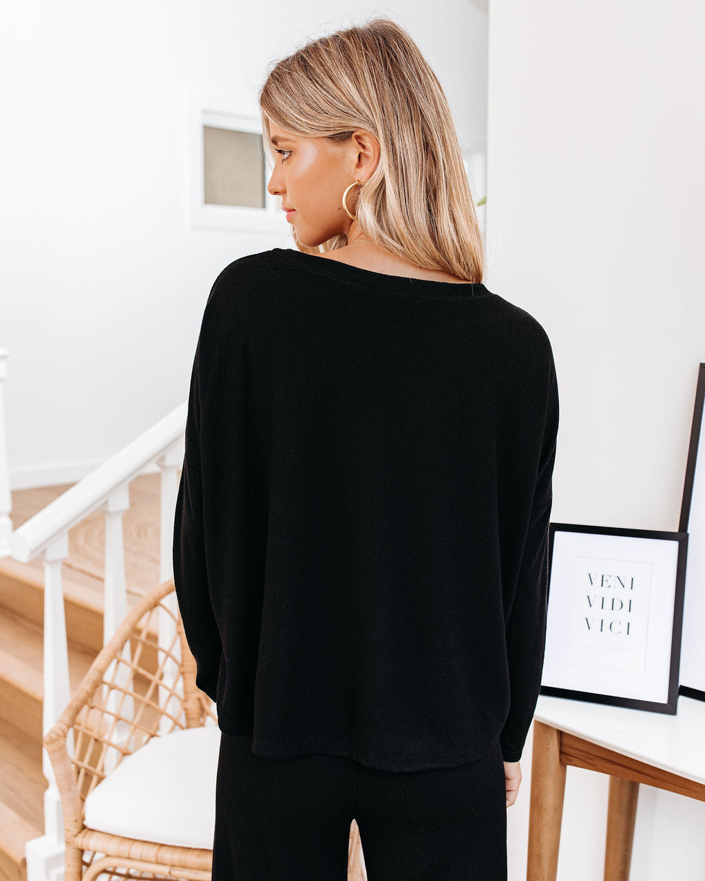 Beauty Sleep Relaxed Knit Top - Black