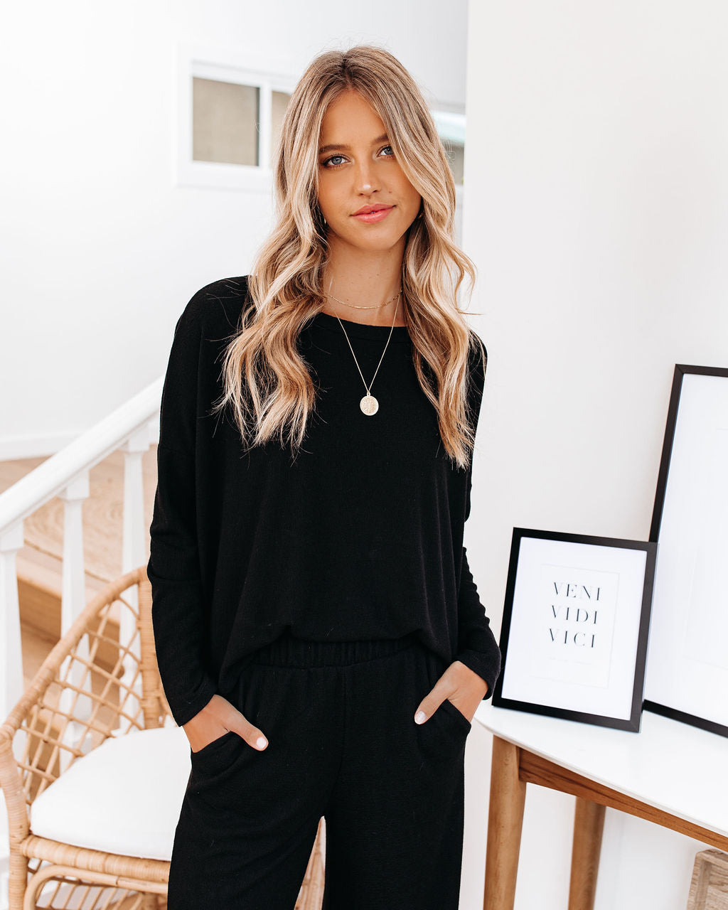 Beauty Sleep Relaxed Knit Top - Black