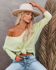 Between Us Thermal Knit Top - Lime