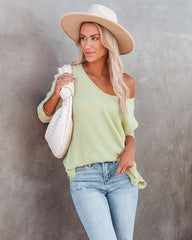 Between Us Thermal Knit Top - Lime