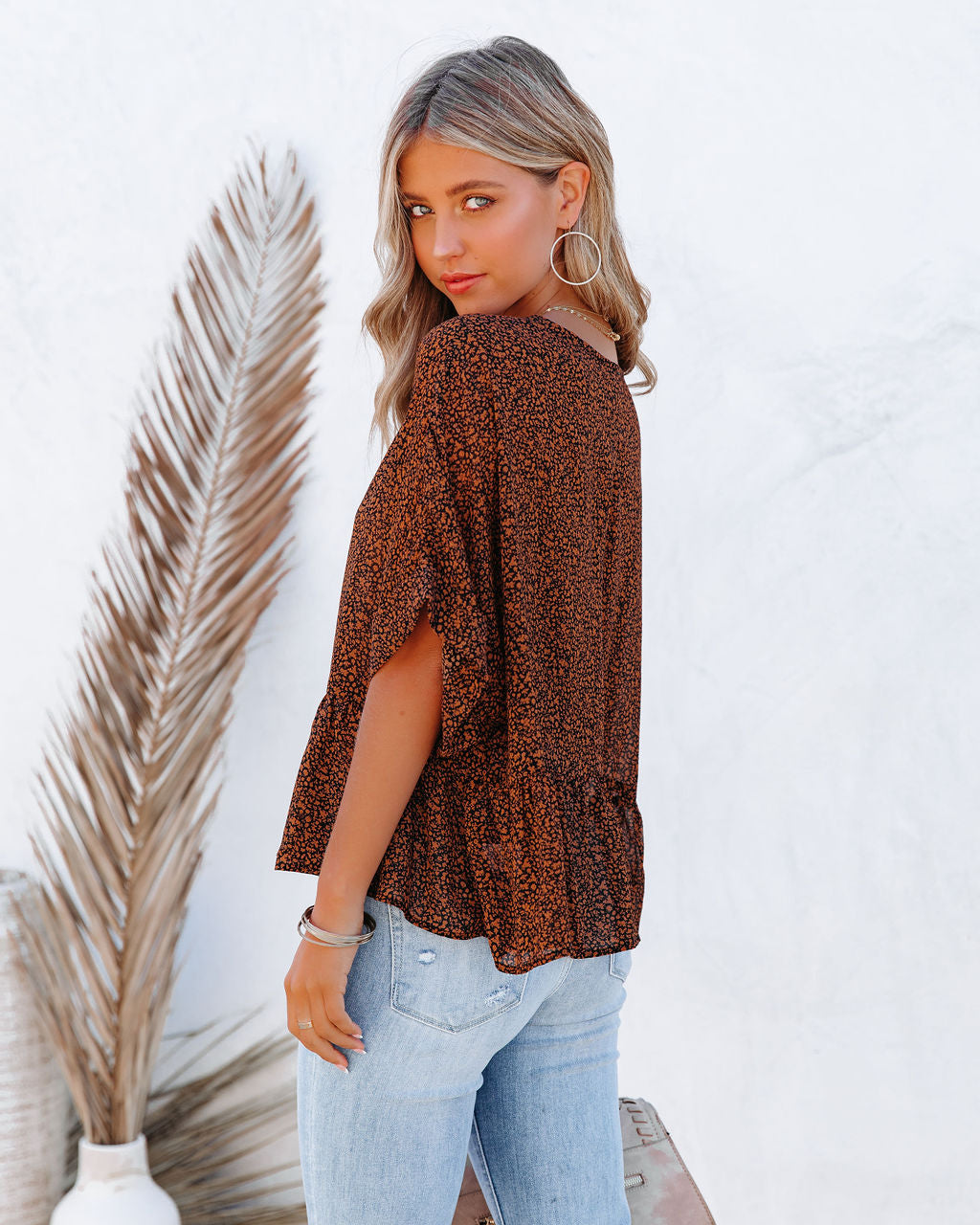 Bittersweet Relaxed Printed Peplum Top