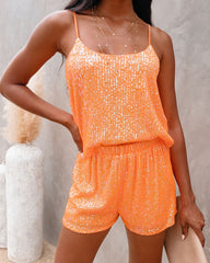 Blaze Sequin Cami Tank - Orange