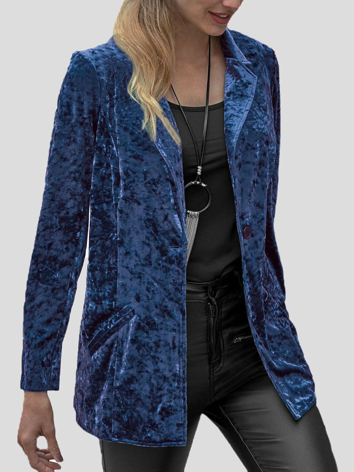 Blazers Casual Lapel Velvet Long Sleeve Blazer