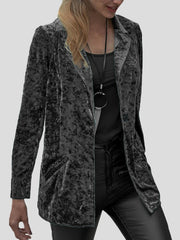 Blazers Casual Lapel Velvet Long Sleeve Blazer