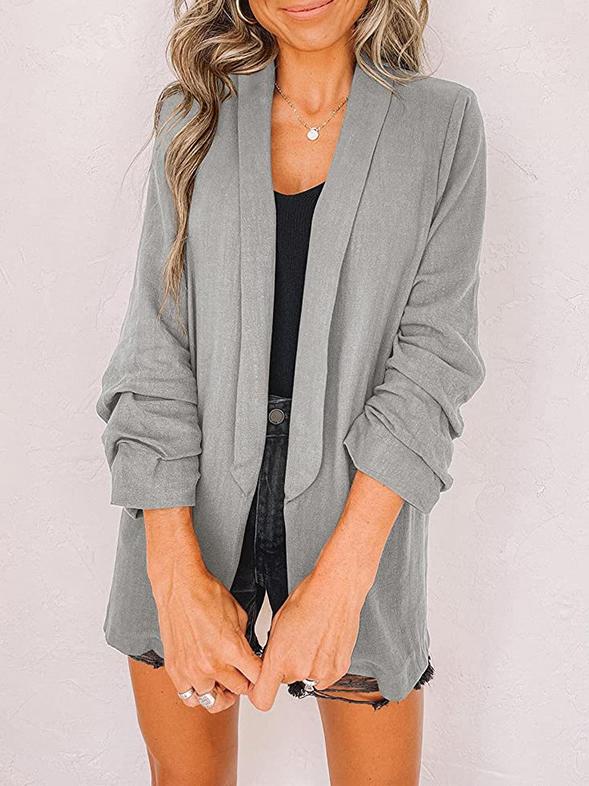 Blazers Fashion Lapel Solid Long Sleeve Casual Blazer