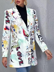 Blazers Fashion Letter Head Print Blazer