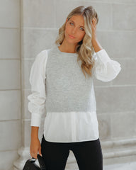 Bleecker Contrast Poplin Sweater Top