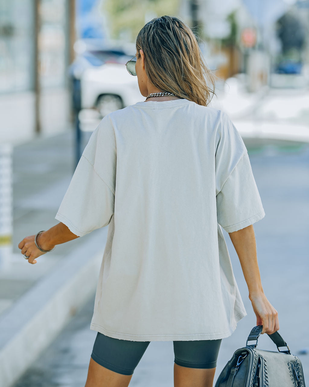 Brandon Cotton Oversized Tee - Sand
