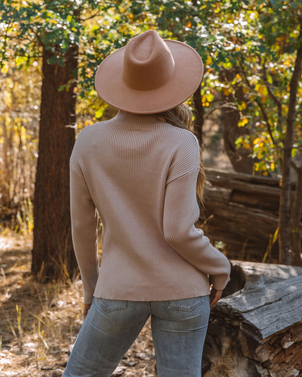 Branford Ribbed Mock Neck Knit Sweater - Taupe