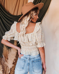 Breathe It In Floral Ruffle Crop Blouse