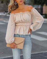 Brielle Shimmer Off The Shoulder Blouse