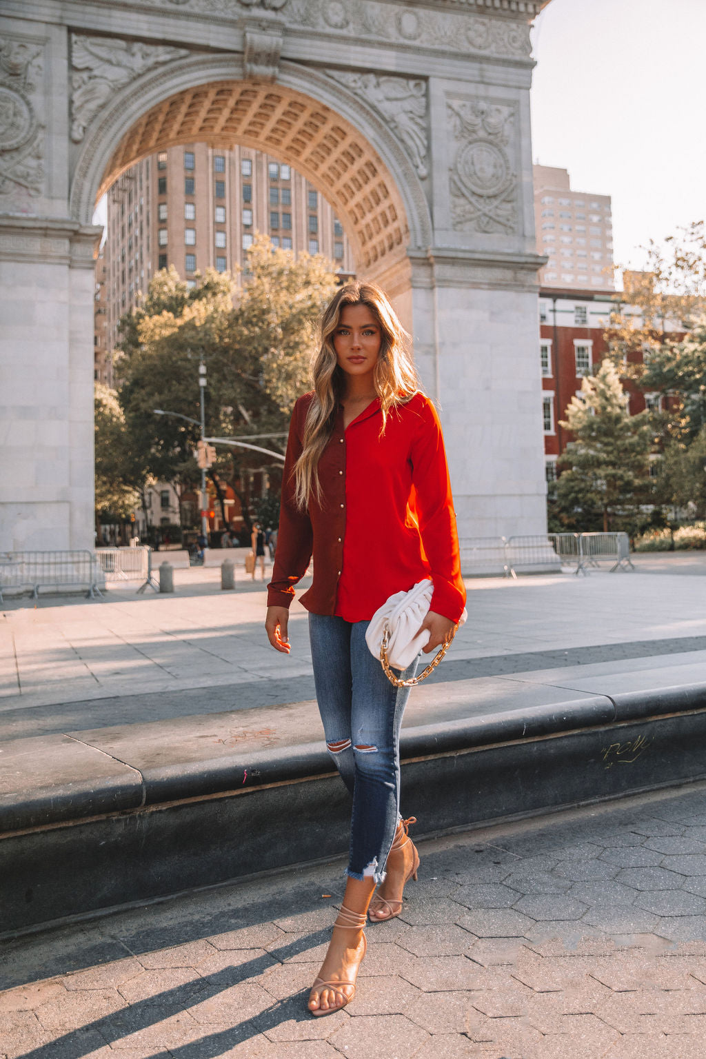 Bryant Colorblock Button Down Blouse