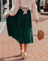 Cailey Pleated Midi Skirt - Green