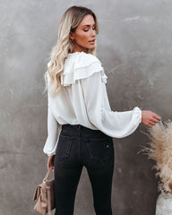 Candle In The Wind Textured Ruffle Blouse