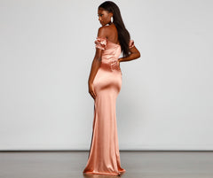 Capri Formal High Slit Satin Dress