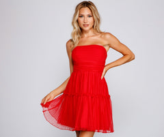 Cecilla Formal Pleated Tulle Party Dress