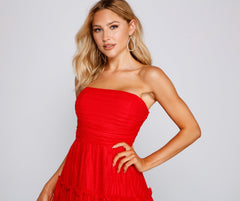 Cecilla Formal Pleated Tulle Party Dress