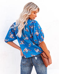 Cecily Cotton Floral Button Down Blouse