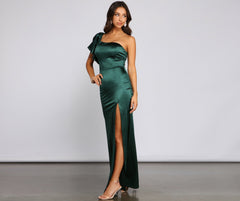 Charmaine Formal One Shoulder Satin Dress