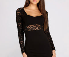 Cheyenne Lace Crepe Mini Dress