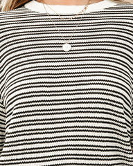 Chill Out Posh Knit Stripe Long Sleeve Top