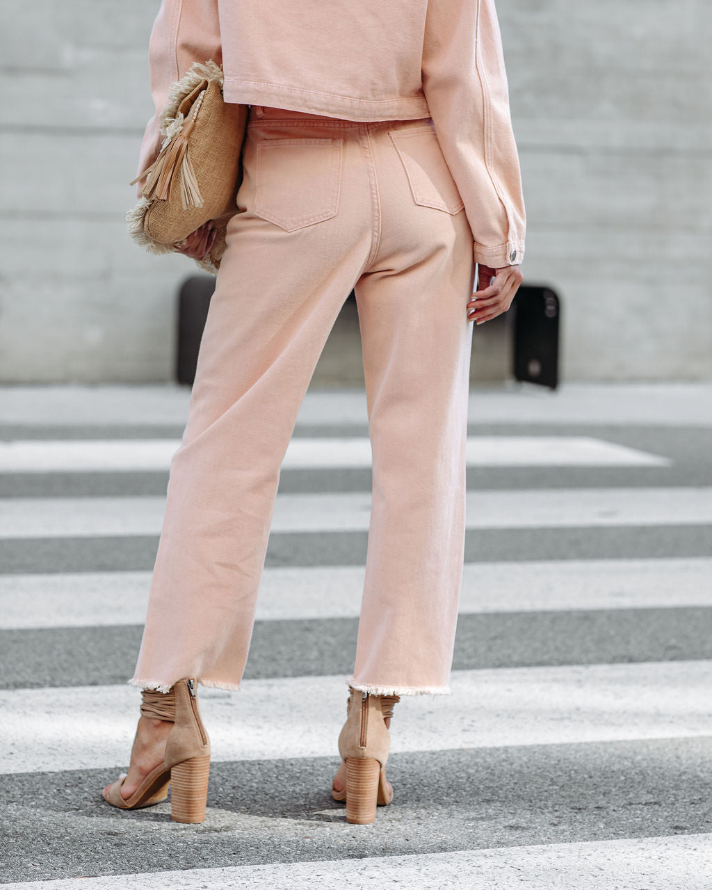 Cloverleaf High Rise Frayed Denim - Blush