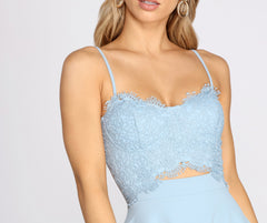 Crush On You Lace Bust Skater Dress