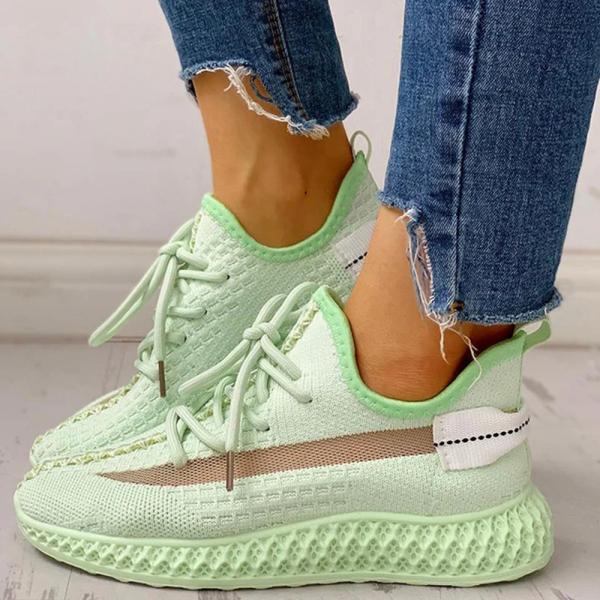 Colorblock Breathable Lace-up Sneakers