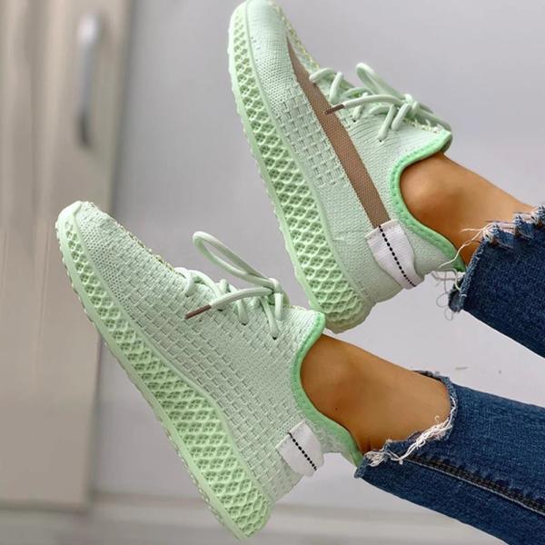 Colorblock Breathable Lace-up Sneakers