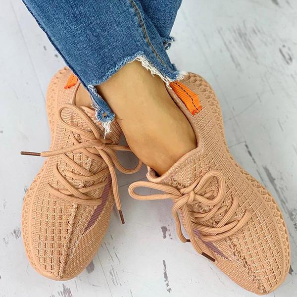 Colorblock Breathable Lace-up Sneakers