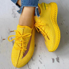 Colorblock Breathable Lace-up Sneakers