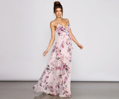 Dana Floral Chiffon Tie-Front Dress