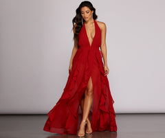 Delena Formal Chiffon Tendril Dress